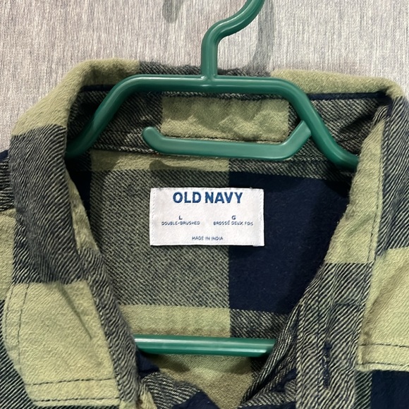 Green and blue long sleeve shirt Old Navy size Large - Picture 3 of 14